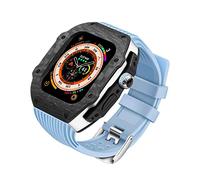 BONOOL Kit de modificación de caja de fibra de carbono para reloj Ultra 8 7 6 SE, Kit de Mod con bisel de Metal para Iwatch 49MM 45MM 44MM, juego de correa de goma