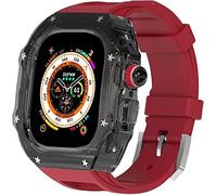 BONOOL Kit de modificación Rm, funda transparente con correa, para reloj Ultra de 49mm, cubierta totalmente transparente y juego de modificación de correa, para iwatch 8 7 6 5 4 SE