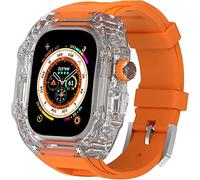 BONOOL Kit de modificación Rm, funda transparente con correa, para reloj Ultra de 49mm, cubierta totalmente transparente y juego de modificación de correa, para iwatch 8 7 6 5 4 SE