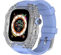 BONOOL Kit de modificación Rm, funda transparente con correa, para reloj Ultra de 49mm, cubierta totalmente transparente y juego de modificación de correa, para iwatch 8 7 6 5 4 SE