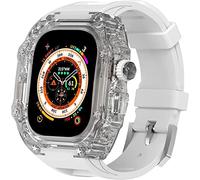 BONOOL Kit de modificación Rm, funda transparente con correa, para reloj Ultra de 49mm, cubierta totalmente transparente y juego de modificación de correa, para iwatch 8 7 6 5 4 SE