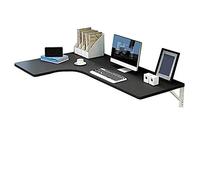 BONOOL Mesa plegable esquinera para computadora, mesa de pared con hojas caídas, escritorio en forma de L, mesa de comedor, escritorio de estudio, mesa auxiliar de doble soporte, C-80 x 60 x 35 cm, a