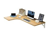 BONOOL Mesa plegable esquinera para computadora, mesa de pared con hojas caídas, escritorio en forma de L, mesa de comedor, escritorio de estudio, mesa auxiliar de doble soporte, B-80 x 70 x 50 cm, a