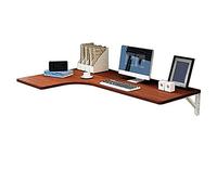 BONOOL Mesa plegable esquinera para computadora, mesa de pared con hojas caídas, escritorio en forma de L, mesa de comedor, escritorio de estudio, mesa auxiliar de doble soporte, D-80 x 70 x 50 cm, a