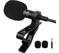 BONOOL Micrófono de Solapa Lavalier micrófono omnidireccional con Sistema de Clip fácil Grabar entrevistas