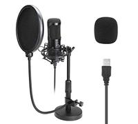 BONOOL Micrófono USB de Mesa micrófono Condensador de Estudio para PC Ordenador Streaming grabación micrófono Soporte Filtro