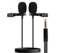 BONOOL Mini micrófono Lavalier Profesional de 3,5mm, Mini micrófono con Clip para Cuello, micrófono Condensador de Solapa para Estudio, micrófono para teléfonos Inteligentes