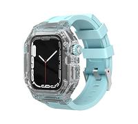 BONOOL Nuevo estuche transparente de lujo de 44mm, 45mm, 41mm y 40mm, correa de goma fluorada para reloj serie 8/7, iWatch SE 6 5 4, Kit de Mod de banda de goma deportiva
