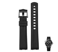 BONOOL Para Omega Seamaster 300 universe 007 correa de reloj de silicona de goma fluorada de extremo curvo 20mm 22m reloj correa suave reemplazo de hombres