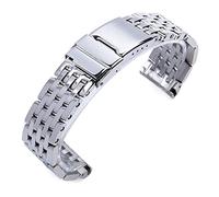 BONOOL Pulsera de reloj de acero inoxidable plateado de 22mm y 24mm para correa de reloj Breitling para correas de reloj AVENGER NAVITIMER SUPEROCEAN