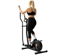 Bonplus BP Bicicleta Elíptica con 8 Niveles de Resistencia Magnética, Entrenador Crosstrainer, Pulsómetro, Uso Doméstico, Panel de Control LCD, Ruedas Frontales, Fitness