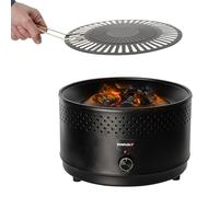 Bonplus BP Grill Portátil con Bolsa de Transporte, Barbacoa de Carbón Sin Humo, Parrilla de Mesa, Ventilador de batería, Fácil de Limpiar, Cocción Uniforme, Antiadherente, Función 4 en 1