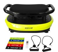 Bonplus BP | Plataforma Vibratoria de Fitness | con Asiento Profesional de Fitness | Incluye Bandas Tensoras y Mando a Distancia | Pantalla LCD | Entrena Todo el Cuerpo | Potencia 200W | Fitness