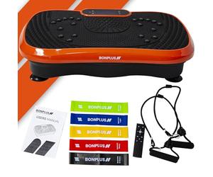 BONPLUS BP Plataforma Vibratoria, Placa de Vibración, 99 Niveles de Velocidad, 5 Programas, Bandas Elásticas y Bandas de Resistencia Incluidas, Sistema de Magnetoterapia, Plataforma Fitness