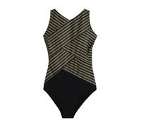 bonprix Bañador moldeador brocado / oro / negro L EUR