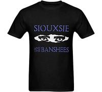 BONPUR Camiseta de manga corta con cuello redondo para hombre Siouxsie and The Banshees, Negro, L