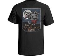 BONPUR Movie Fan-Art - The Slaughtered Lamb - Camiseta de algodón orgánico para hombre inspirada en la película de culto, Negro, XXL