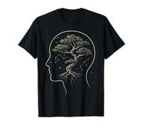 Bonsái Árbol Cerebro Mente Crecimiento Zen Naturaleza Estrellas Cósmico Calma Camiseta