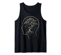 Bonsái Árbol Cerebro Mente Crecimiento Zen Naturaleza Estrellas Cósmico Calma Camiseta sin Mangas