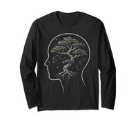 Bonsái Árbol Cerebro Mente Crecimiento Zen Naturaleza Estrellas Cósmico Calma Manga Larga
