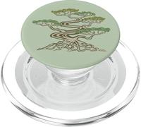 Bonsai - Árbol de meditación japonés para jardín Zen japonés, Verde y marrón PopSockets PopGrip para MagSafe