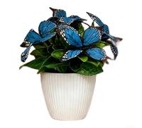 Bonsái artificial de orquídea Phalaenopsis, flor falsa realista en maceta para decoración del hogar, centro de mesa de boda y escritorio de oficina, planta de plástico de bajo mantenimiento (9,5 x 9,5