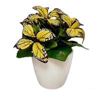 Bonsái artificial de orquídea Phalaenopsis para sala de estar, mesa o estante, mejora el espacio con tema botánico (amarillo)