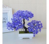 Bonsái artificial de pino en maceta, planta decorativa de plástico realista para el hogar, mesa, oficina, tienda, 18,5 cm de altura (iris)
