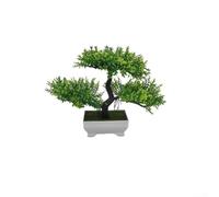 Bonsái artificial en miniatura para estante de mesa, escritorio, sala de estar, dormitorio, oficina, decoración de follaje verde, exhibición de plantas ornamentales (verde)