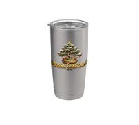 Bonsai Christmas! Japanese Zen Japan Lover Star Presents Vaso térmico de acero inoxidable de doble pared