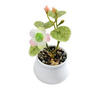 Bonsái de flores artificiales para decoración del hogar y la oficina, pequeño pino en maceta para espacios elegantes (primavera-01)