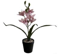 Bonsái de magnolia artificial realista con 6 flores y detalles impresos en 3D para accesorios de fotografía de boda o decoración de sala de estar, 38 cm (rosa)