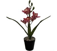 Bonsái de magnolia artificial realista con 6 flores y detalles impresos en 3D para accesorios de fotografía de boda o decoración de sala de estar, 38 cm (rojo)