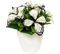 Bonsái de orquídea artificial con aspecto natural para decoración de sala de estar, mejora el ambiente sin riego ni cuidado (blanco)