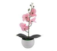 Bonsái de orquídea mariposa de seda en maceta pequeña, flores artificiales realistas para centros de mesa de boda, decoración multicolor de 30 cm (rosa)