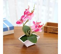 Bonsái de orquídea mariposa falsa con maceta, complemento perfecto para decoración del hogar, oficina o café (rosa)