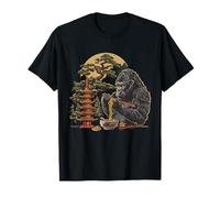 Bonsái Gorilla Ramen, Pagoda Tower, árbol de bonsáis, arte con fideos con gorilas Camiseta