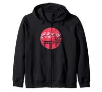 Bonsai Torii Gate Cherry Blossom Arte japonés del Sol Rojo Sudadera con Capucha