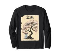 Bonsai Tree Cherry Blossom Japonés Floral Moon Art Design Manga Larga
