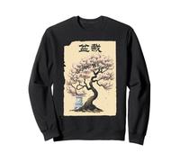 Bonsai Tree Cherry Blossom Japonés Floral Moon Art Design Sudadera