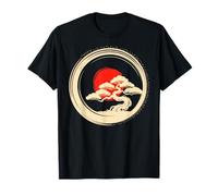 Bonsai Tree Samurai Art in Japanese Zen Buddhist Enso Circle Camiseta