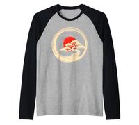 Bonsai Tree Samurai Art in Japanese Zen Buddhist Enso Circle Camiseta Manga Raglan