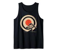 Bonsai Tree Samurai Art in Japanese Zen Buddhist Enso Circle Camiseta sin Mangas