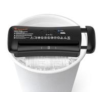 Bonsaii Trituradora de Papel, Corte en Tiras de 6 mm, hasta 6 Hojas, Compatible con Papeleras de 28-42 cm, Destruye Papel y Tarjetas de Crédito, Protección contra Sobrecalentamiento, Compacta S119-A