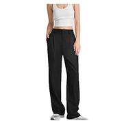 Bonseor Effortless Tailored Wide Leg Pants for Women, Palazzo Pants for Women Dressy High Waist,Wide Leg Dress Pants for Women (L,9-Point Pants-Black)