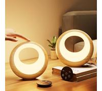 Bonsery - Juego de 2 luces de noche con mando a distancia, luces táctiles de intensidad y color variables, luz nocturna USB inalámbrica blanca cálida con memoria