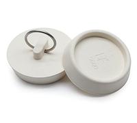 Bonsicoky 2 tapones de drenaje de goma para 3,5 cm a 3,3 cm, tapón de drenaje de bañera con anillo para colgar, tapón de bañera para cocina y baño, color blanco