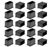 Bonsicoky - 20 tapas rectangulares de goma para patas de sillas (1,5 x 3 cm), color negro