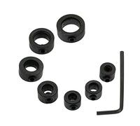 Bonsicoky Juego de 7 collares de broca de 1/8, 5/32, 13/64, 15/64, 5/16 pulgadas, 25/64 pulgadas, 1/2 pulgadas con llave Allen para apretar los topes, anillo límite localizador, posicionador de