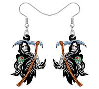 BONSNY Acrílico de Halloween Muerte Grim Reaper Pendientes Colgantes Punk Parca Joyería Regalos para Mujeres Señoras Decoración para Fiestas (Paloma)